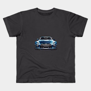 Nissan gtr r35 Front View Car Illustration T-Shirt Kids T-Shirt